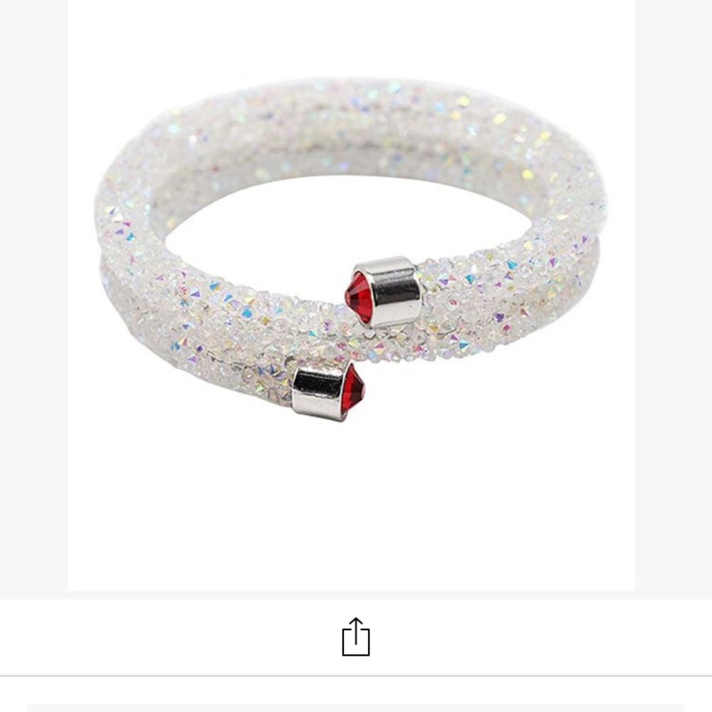 White Crystal Coil Bracelet